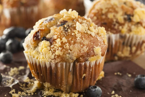 Zelfgemaakte bosbessen muffins voor het ontbijt — Stockfoto