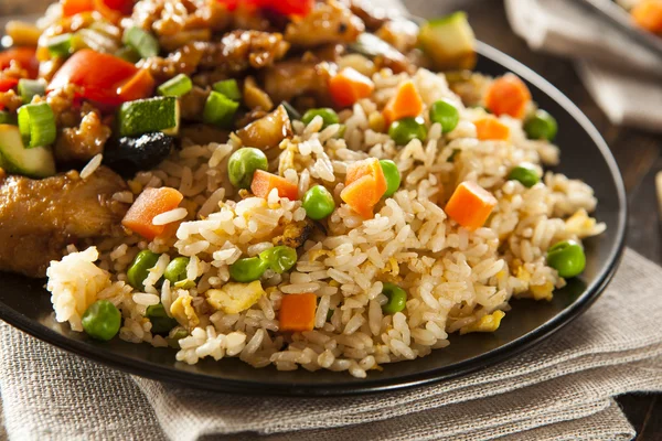 Zdravá domácí smažená rýže — Stock fotografie