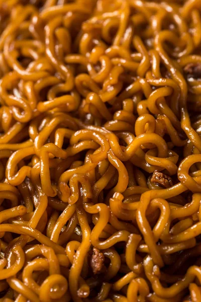 Hemmagjorda Koreanska Jajang Black Bean Nudlar Med Ätpinnar — Stockfoto