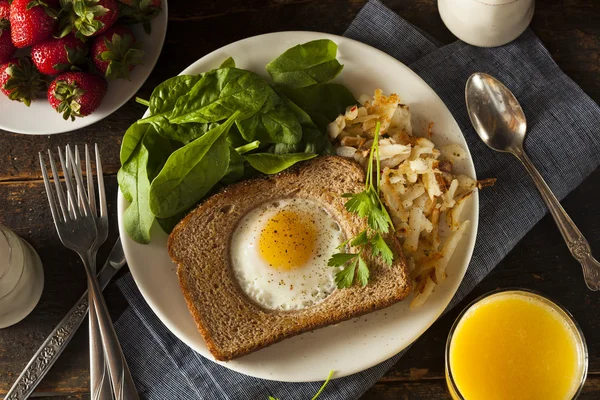 Egg in a Basket — Stock Photo, Image