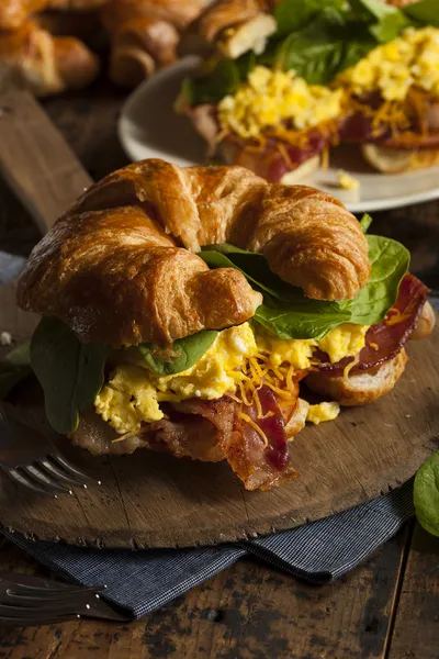 Presunto e queijo ovo pequeno-almoço sanduíche — Fotografia de Stock