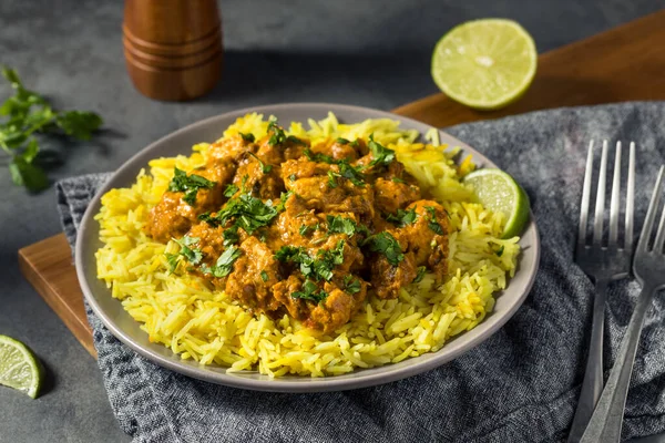 Homemade Indian Chicken Biryani Yellow Rice — 스톡 사진