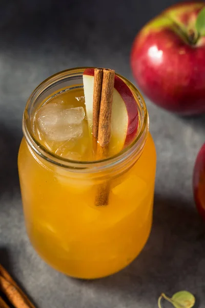 Cold Refreshing Apple Cider Cocktail Rum Cinnamon — Stock Photo, Image