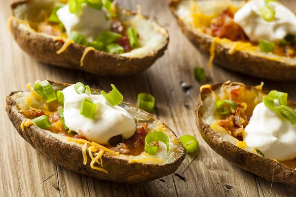 Homemade Potato Skins with Bacon — Stock Photo, Image