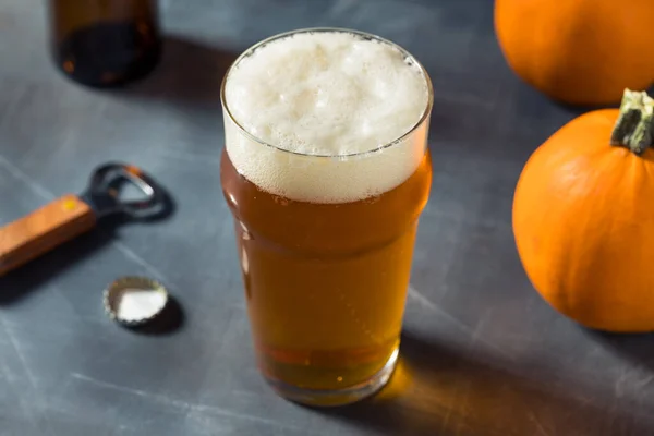 Alcool Rinfrescante Autunno Zucca Birra Ale Pronto Bere — Foto Stock