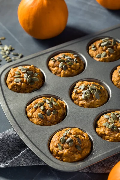 Healthy Homemade Pumpkin Spice Muffins Tins — Stock Photo, Image