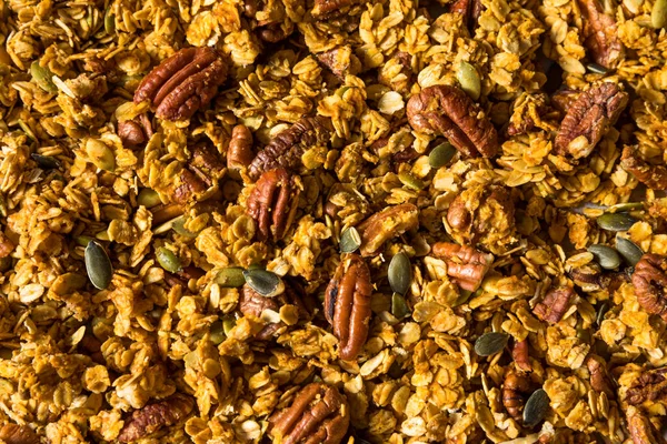 Gezond Zelfgemaakte Herfst Pompoen Kruid Granola Klaar Eten — Stockfoto