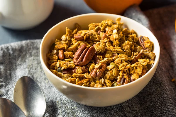 Healthy Homemade Autumn Pumpkin Spice Granola Ready Eat — Stock Photo, Image