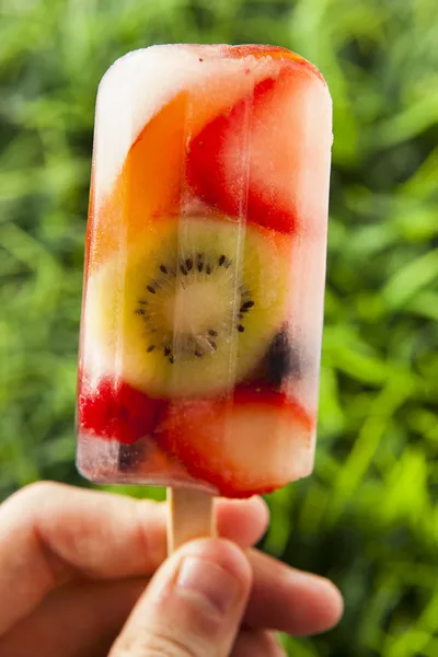 Popsicles de frutas integrais saudáveis — Fotografia de Stock