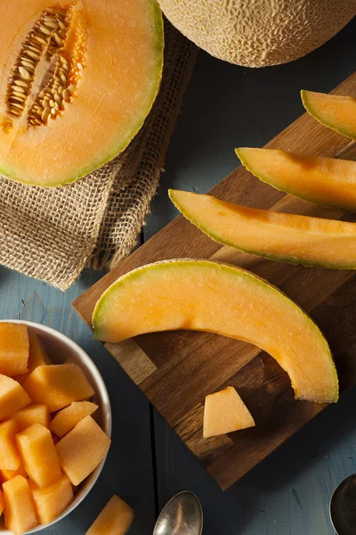 Salute Cantalupo Biologico Arancione — Foto Stock