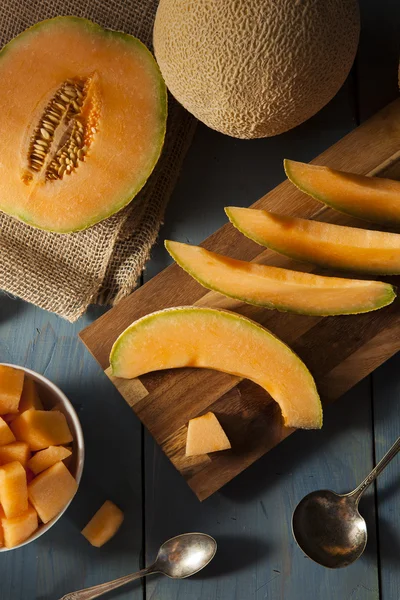 Sanidad Naranja Orgánica Cantaloupe — Foto de Stock