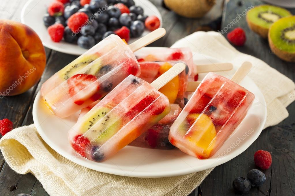 Healthy Whole Fruit Popsicles — Stock Photo © bhofack2 51784533