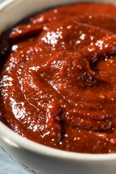 Salsa Gochujang Coreana Rossa Biologica Una Ciotola — Foto Stock