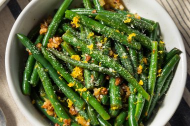 Sağlıklı ev yapımı Şükran Günü Yeşil Fasulye Kasesi