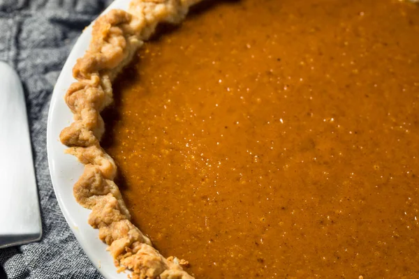 Pastel Casero Sano Calabaza Del Día Acción Gracias Con Crema —  Fotos de Stock