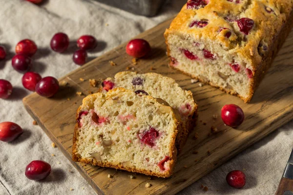 Homemade Thanksgiving Cranberry Bread Loaf Pan — Stock Photo, Image