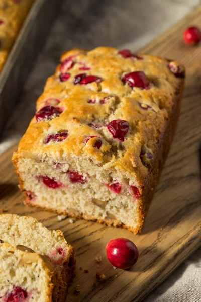 Homemade Thanksgiving Cranberry Bread Loaf Pan — Stock Photo, Image