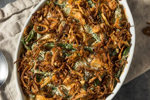 Sano Fatto Casa Ringraziamento Green Bean Casserole Pronto Mangiare — Foto Stock