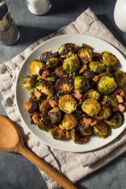 Healthy Organic Baked Brussel Sprouts with Pancetta clipart
