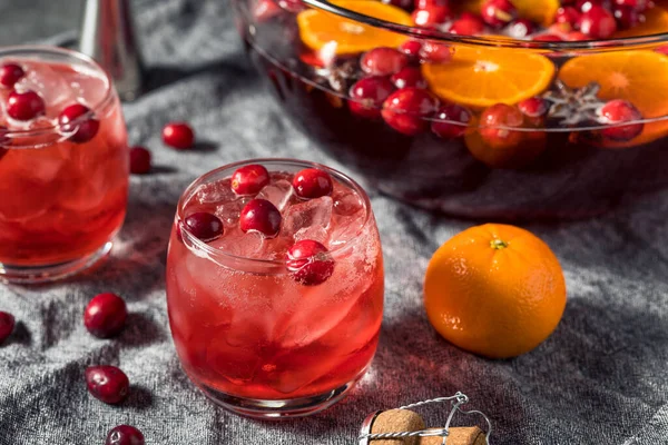 Δροσιστικό Χριστουγεννιάτικο Cranberry Punch Σαμπάνια — Φωτογραφία Αρχείου