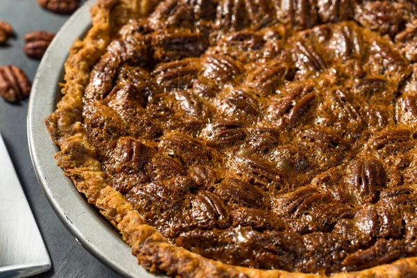 Homemade Christmas Pecan Pie Ready Eat — Stock Photo, Image