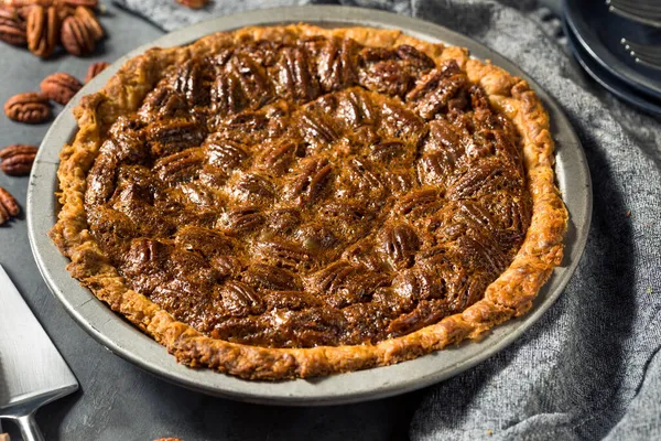 Homemade Christmas Pecan Pie Ready Eat — Stock Photo, Image