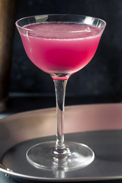 Cold Refreshing Purple Aviation Cocktail Cherry Garnish — 스톡 사진