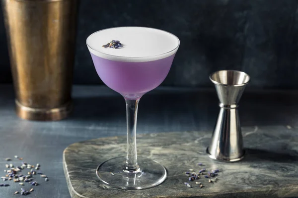 Boozy Lavender Gin Cocktail Med Citron Och Syrup — Stockfoto