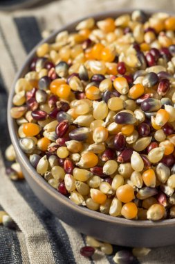 Kuru Organik Gökkuşağı Patlamış Mısırı Pişirmeye Hazır