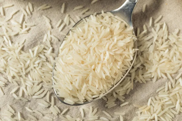 Arroz Basmati Orgânico Branco Seco Pronto Para Cozinhar — Fotografia de Stock