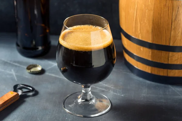 Boozy Bourbon Bararel Aged Stout Beer Glass — Stock Photo, Image