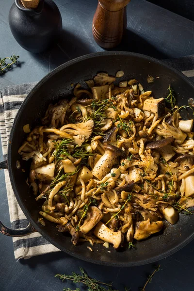 Healthy Homemade Gourmet Cooked Mushrooms Pan — Stock Photo, Image