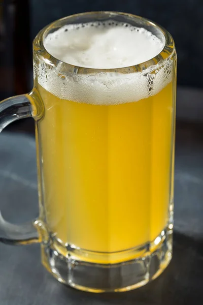 Cerveza Lager Refrescante Fría Una Taza Lista Para Beber — Foto de Stock