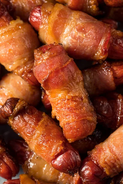 Homemade Bacon Pigs Blanket Served Appetizer — Stock fotografie