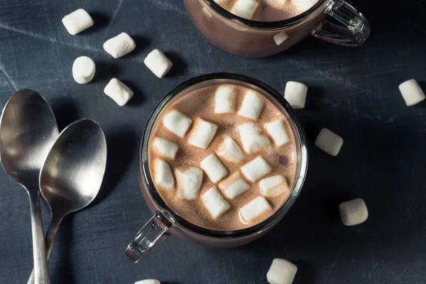 热巧克力热可可与棉花糖在一个杯子里 — 图库照片