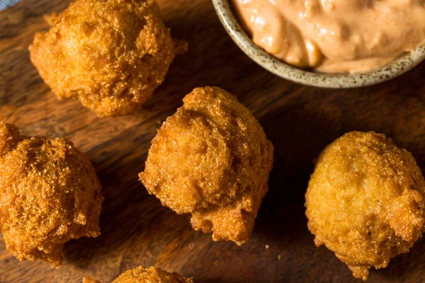 Deep Fried Southern Hush Puppies Dipping Sauce — стокове фото