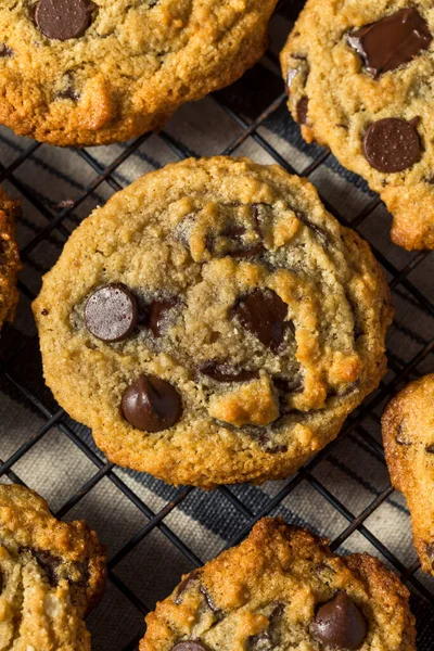 Chip Chocolate Tahini Caseiro Biscoitos Com Sal Marinho — Fotografia de Stock