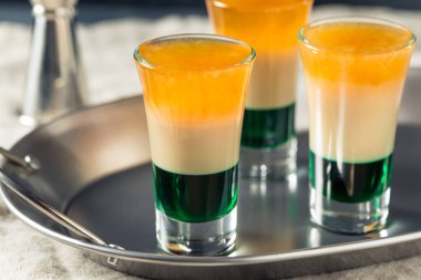 Boozy St Patricks Day Irish Flag Shots Ready to Drink clipart