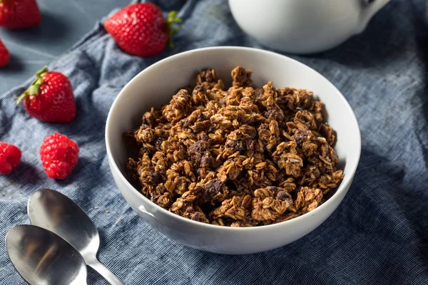 Granola Chocolate Casero Saludable Para Comer Para Desayuno —  Fotos de Stock