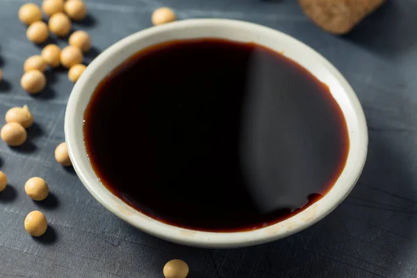 Organic Dark Soy Tamari Sauce Bowl — Stock Photo, Image