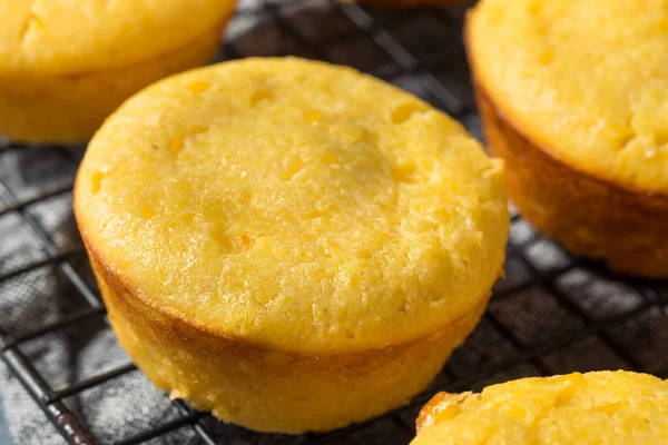 Homemade Yellow Cornbread Muffins Ready Eat — Stock Photo, Image