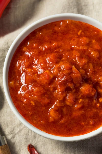 Homemade Organic Red Harissa Paste Bowl — Stock Photo, Image