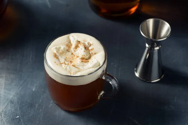 Boozy Warm Irish Coffee Whiskey Whipped Cream — Stock Photo, Image