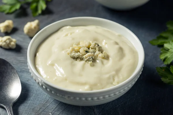 Hecho Casa Orgánica Azul Queso Vestirse Tazón — Foto de Stock