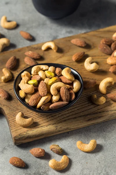 Roasted Salty Assorted Nut Mix Cashews Almonds — Stock Photo, Image
