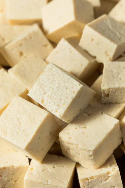 Tofu Crudo Blanco Orgánico Extra Firme Hecho Con Frijoles Soja — Foto de Stock