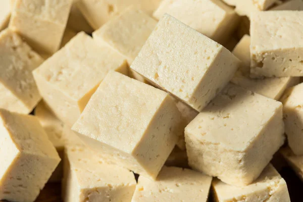 Tofu Crudo Blanco Orgánico Extra Firme Hecho Con Frijoles Soja — Foto de Stock
