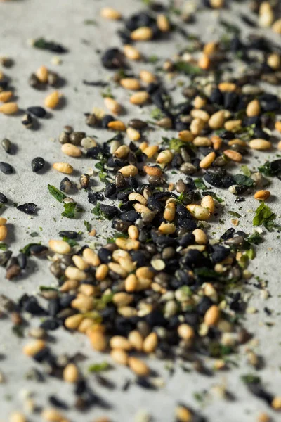 Especiarias Tempero Furikake Orgânico Cru Com Sementes Gergelim Algas Marinhas — Fotografia de Stock