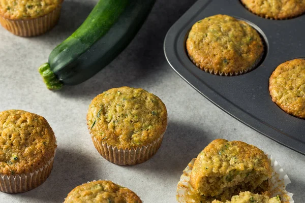 Muffin Zucchine Dolci Fatti Casa Pronti Mangiare — Foto Stock