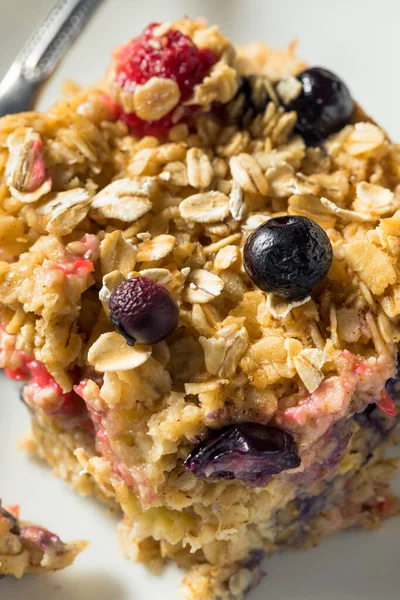 Cazuela Casera Avena Horneada Dulce Con Fruta Para Desayuno — Foto de Stock